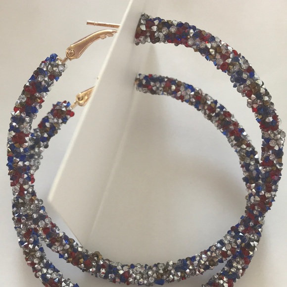 Glitter Hoop Earrings - Picture 2 of 5